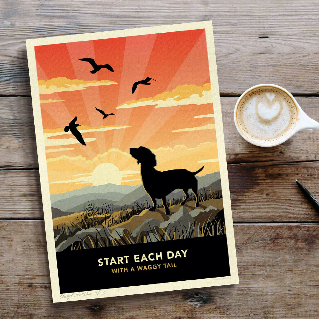 DACHSHUND ‘WAGGY TAILS’ LIMITED EDITION ART PRINT - Image 6