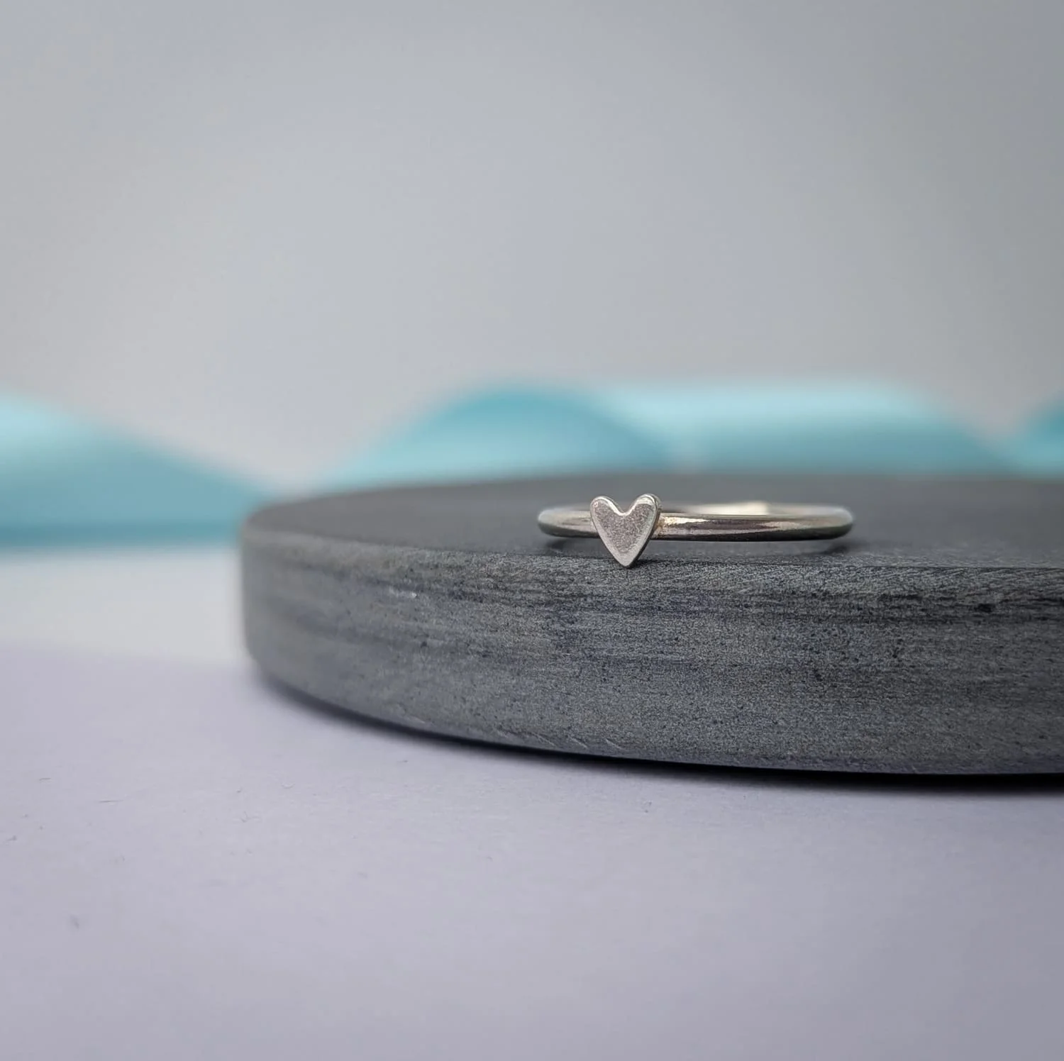 Dainty Sterling Silver Heart Ring – 5mm Recycled Stacking Band