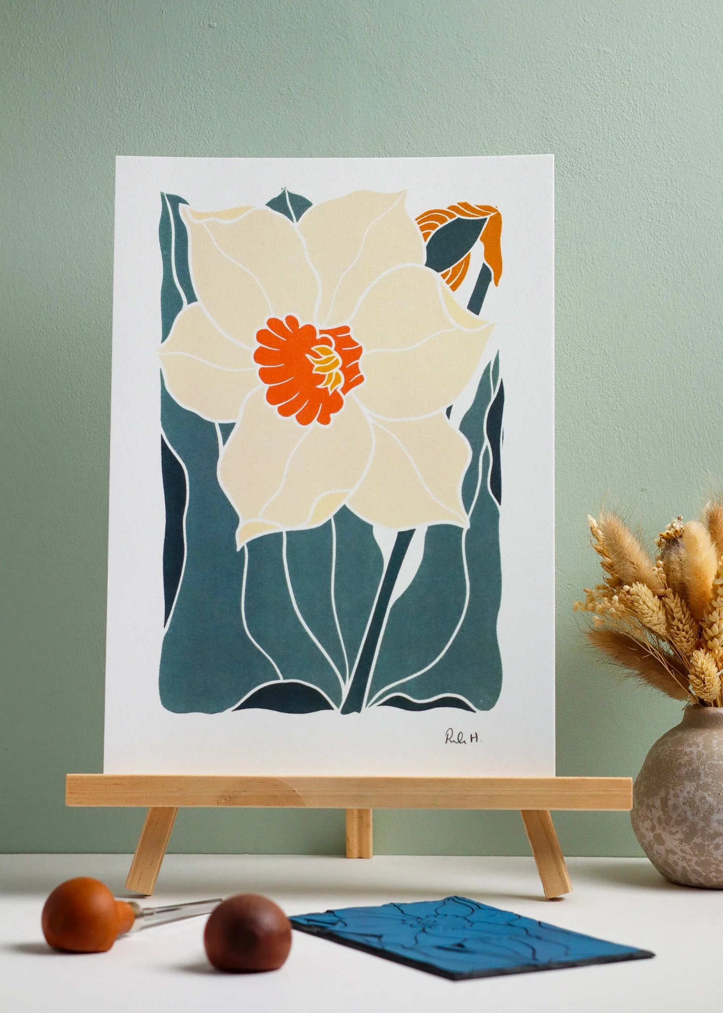 Dancing Bright Daffodil | Art Print on Cotton Paper - Image 6