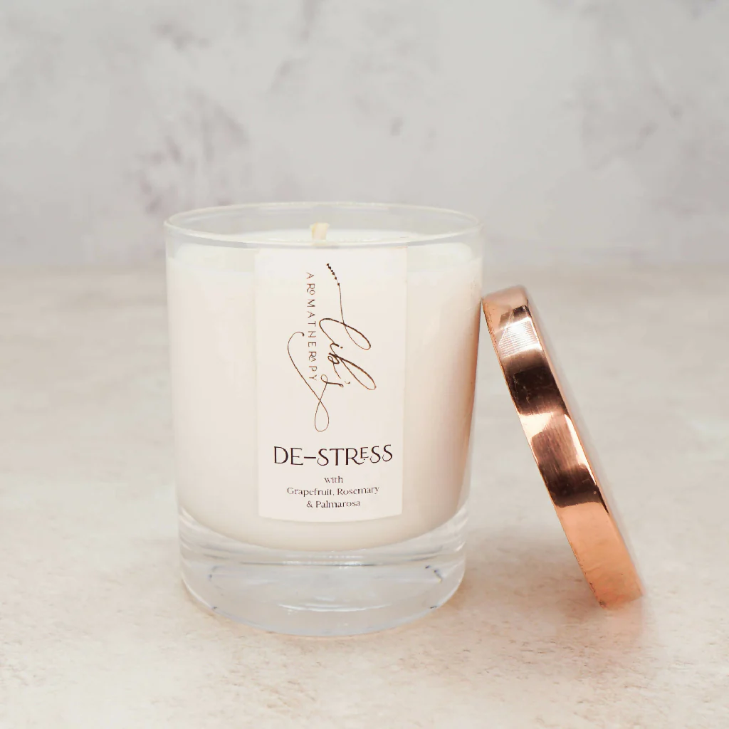 De-Stress Essential Oil Aromatherapy Candle - Image 3