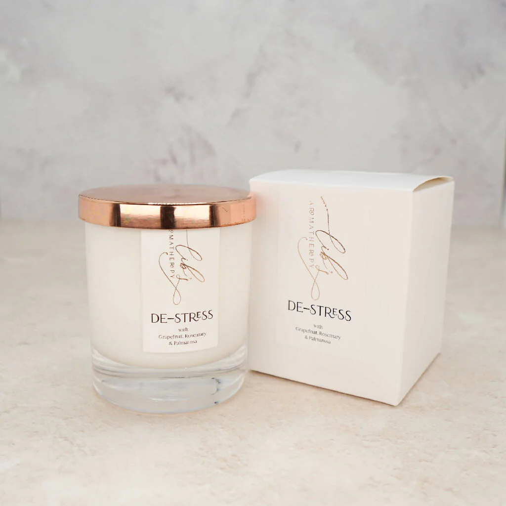 De-Stress Essential Oil Aromatherapy Candle - Image 4