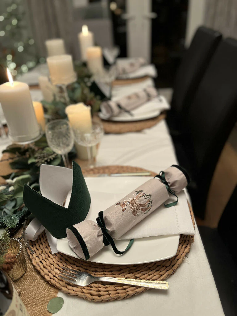Deluxe Reusable Eco Linen Christmas Crackers- Woodland Animals - Image 8