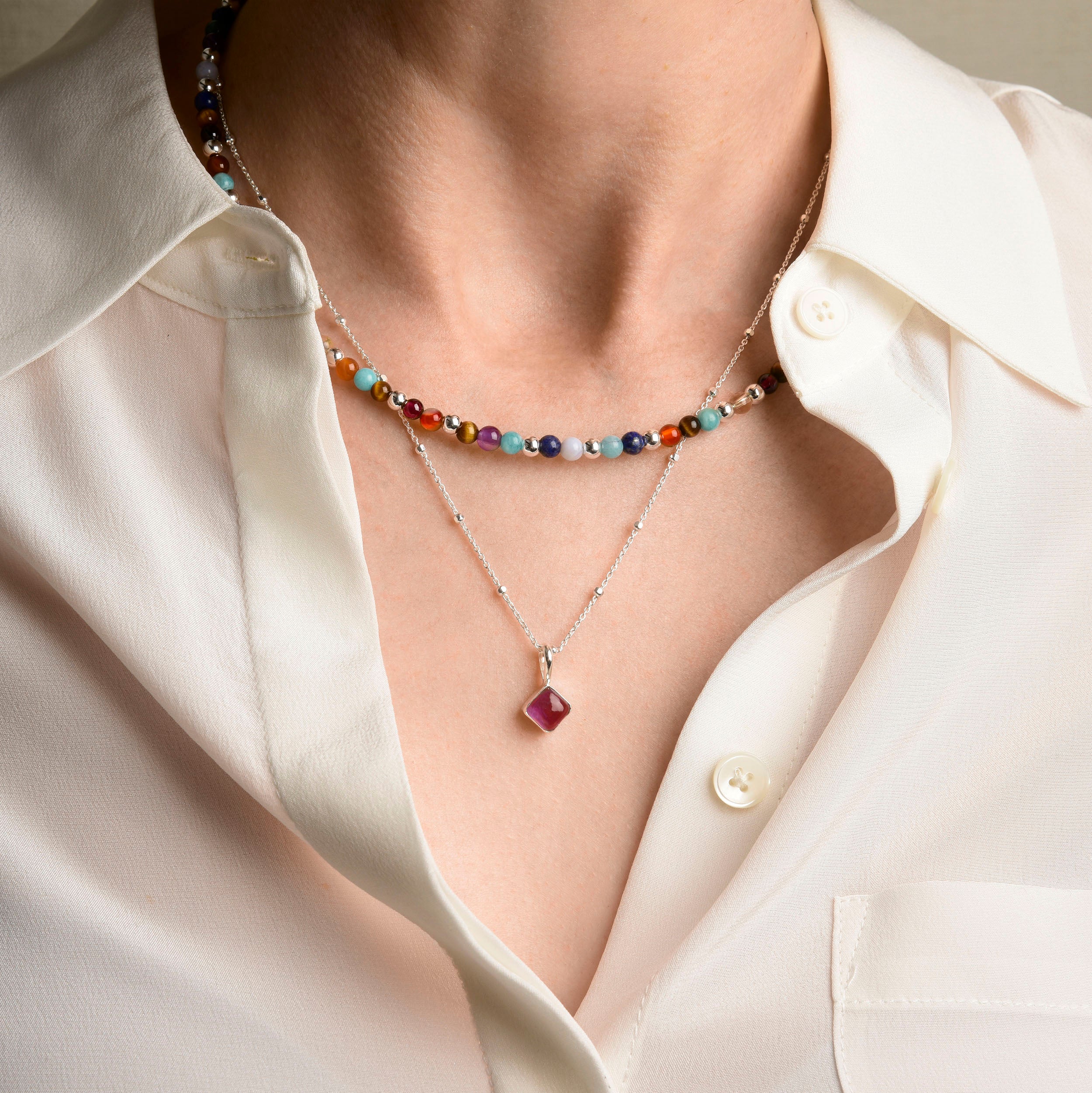 Diamond Birthstone Necklace February - Image 2
