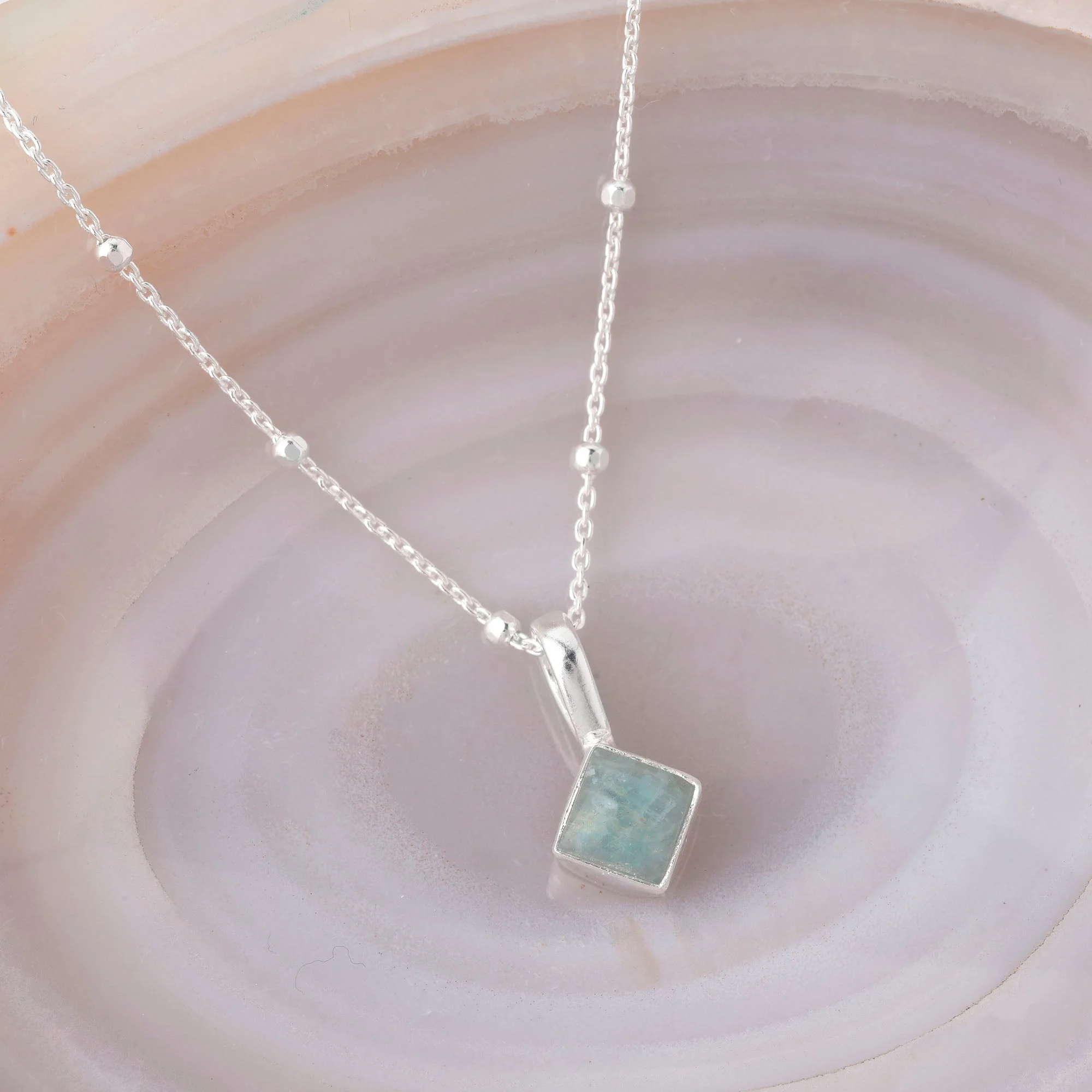 Diamond Birthstone Necklace March - Image 2