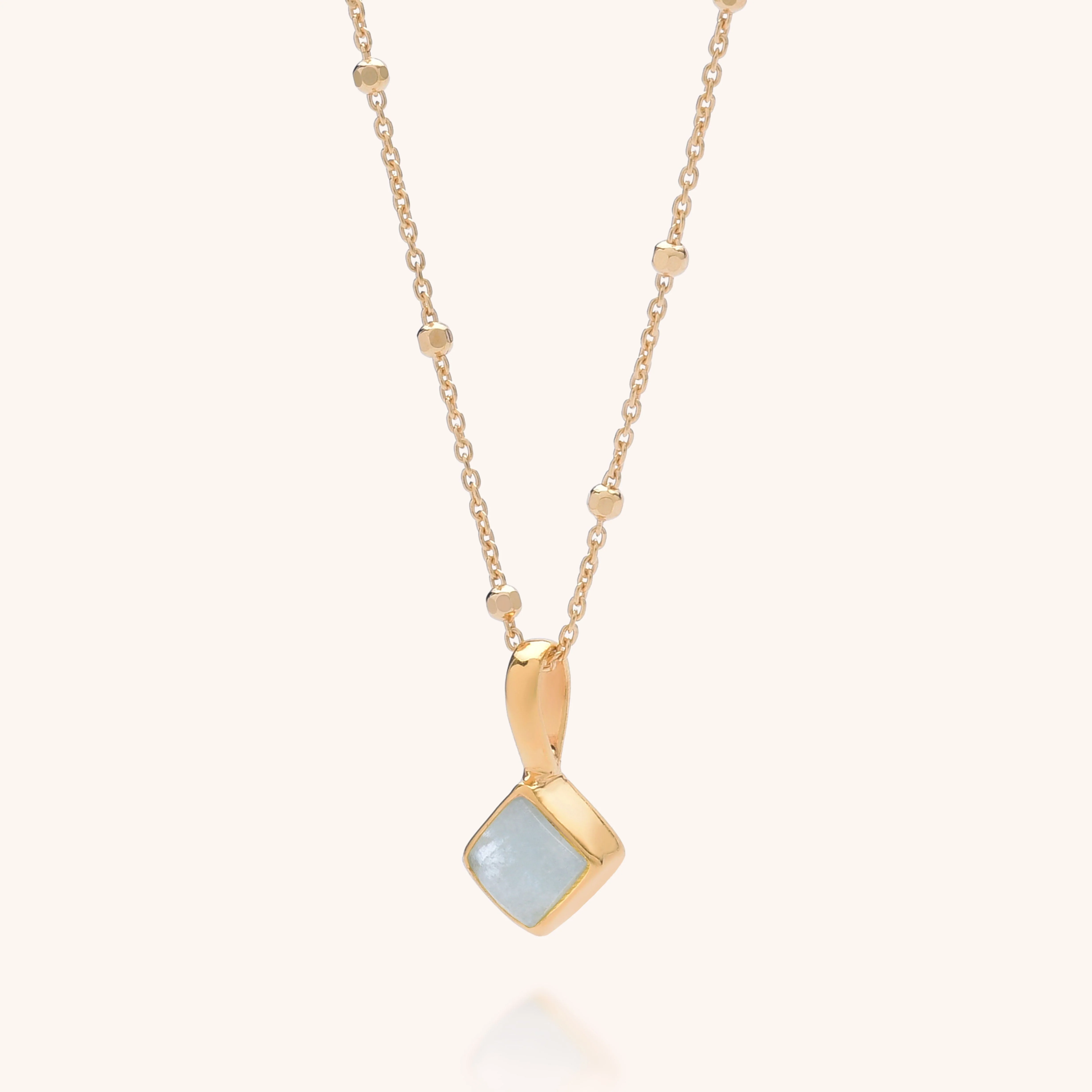 Diamond Birthstone Necklace March - Image 4