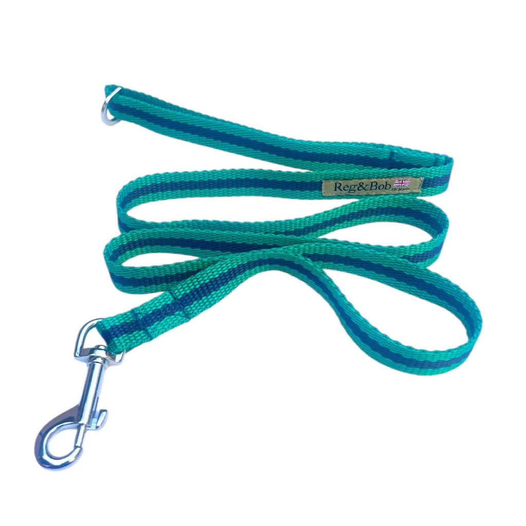 Dog Lead In Teal And Navy Stripe - 2 sizes - Image 5