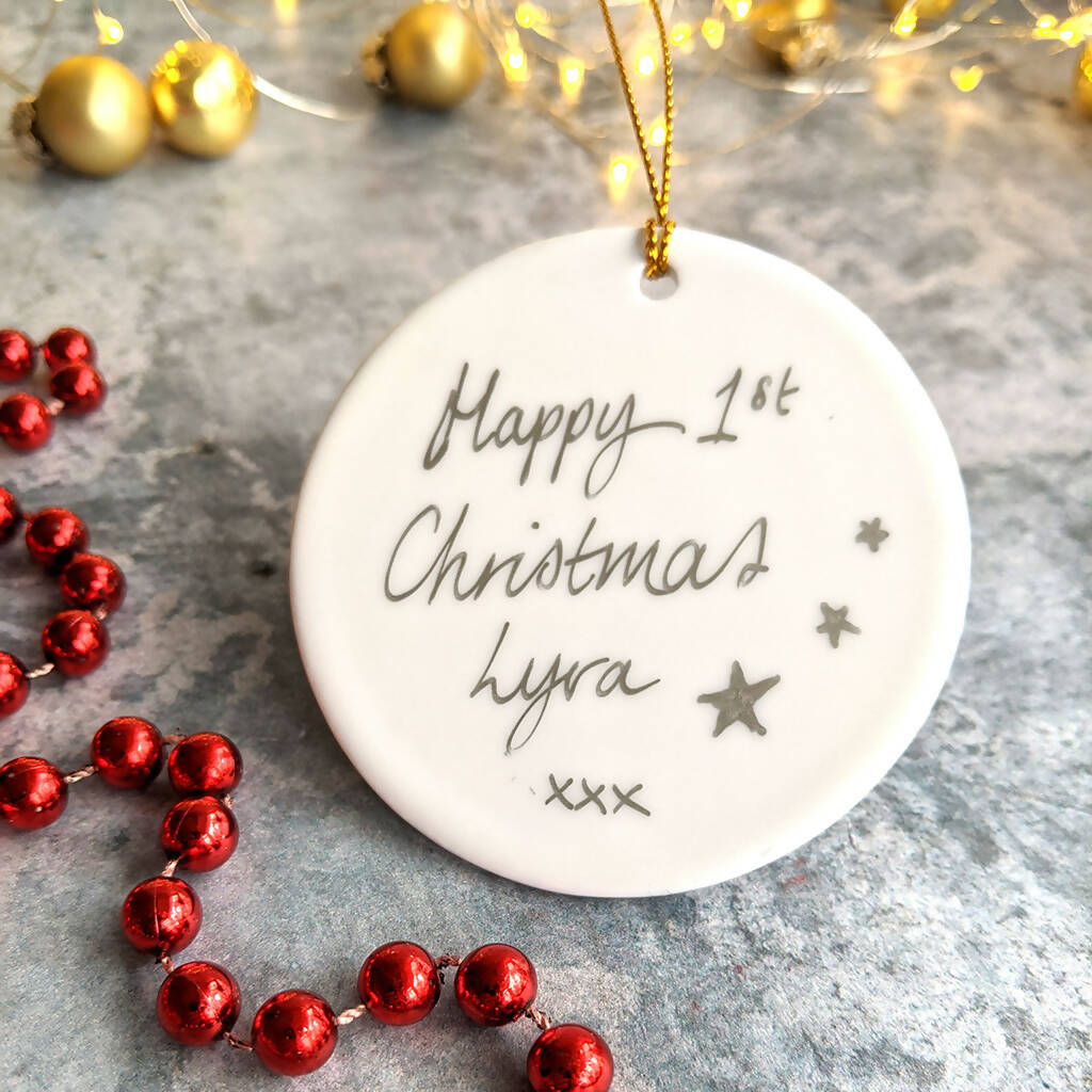 Ducklings Personalised Ceramic Christmas Ornament - Image 2