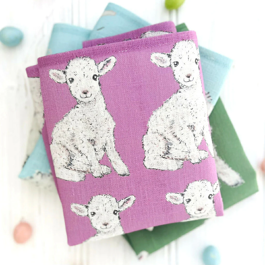 Easter Lamb Linen Napkins - Image 2