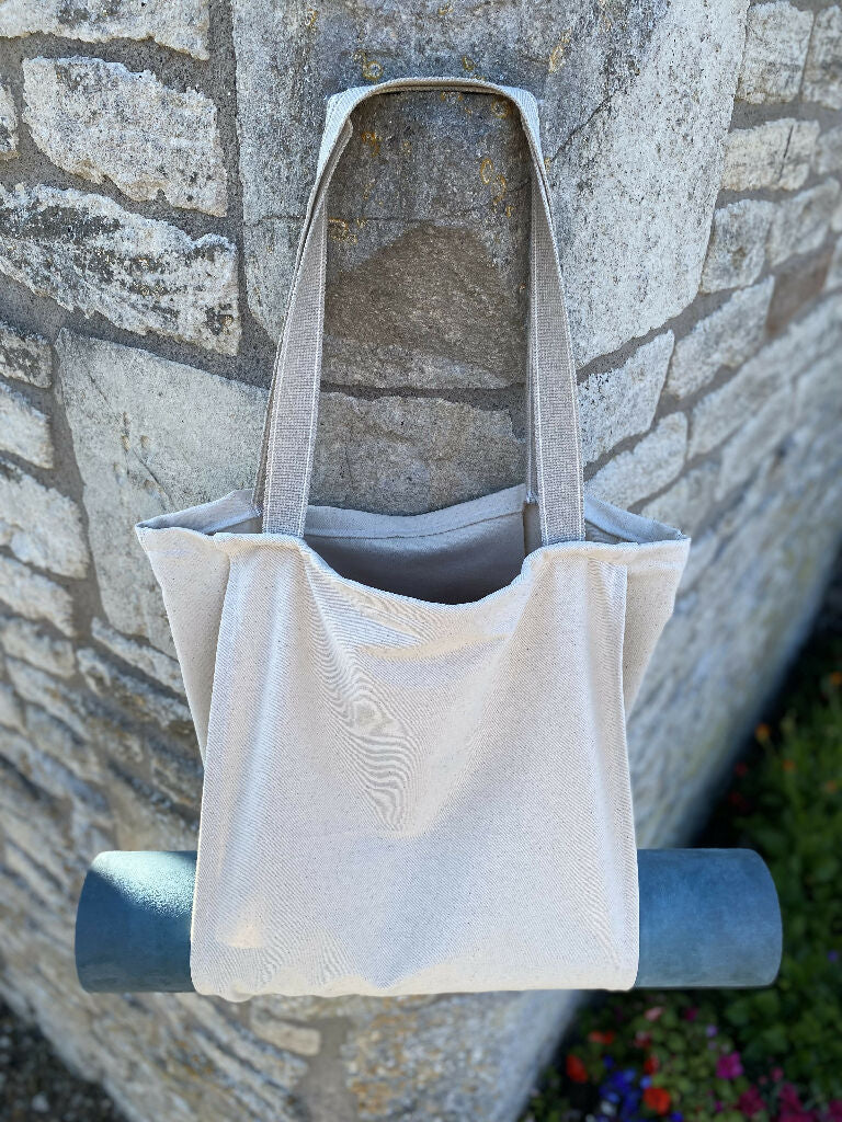 Eco-Friendly Handmade Yoga Bag – Organic Cotton Cream