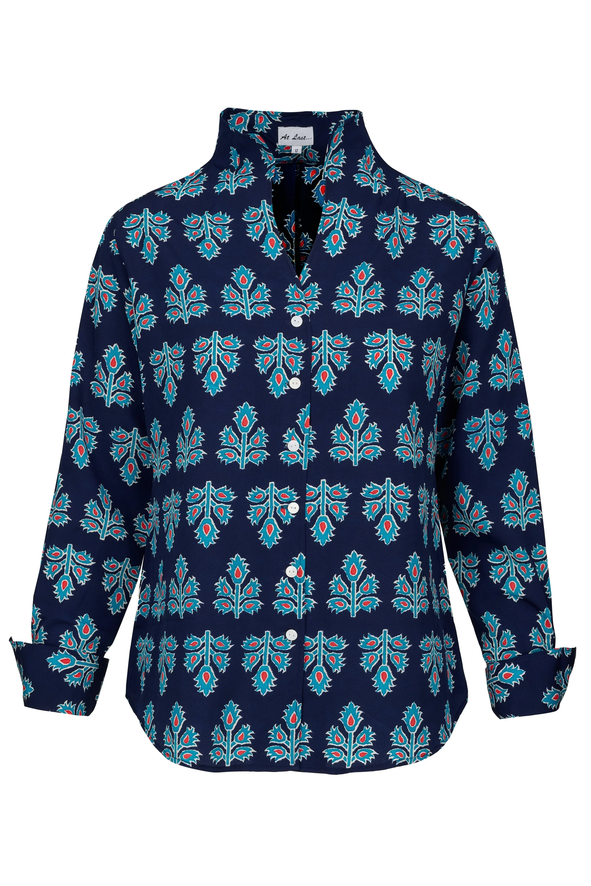 Chelsea Shirt In Navy & Blue Thistle - Image 3
