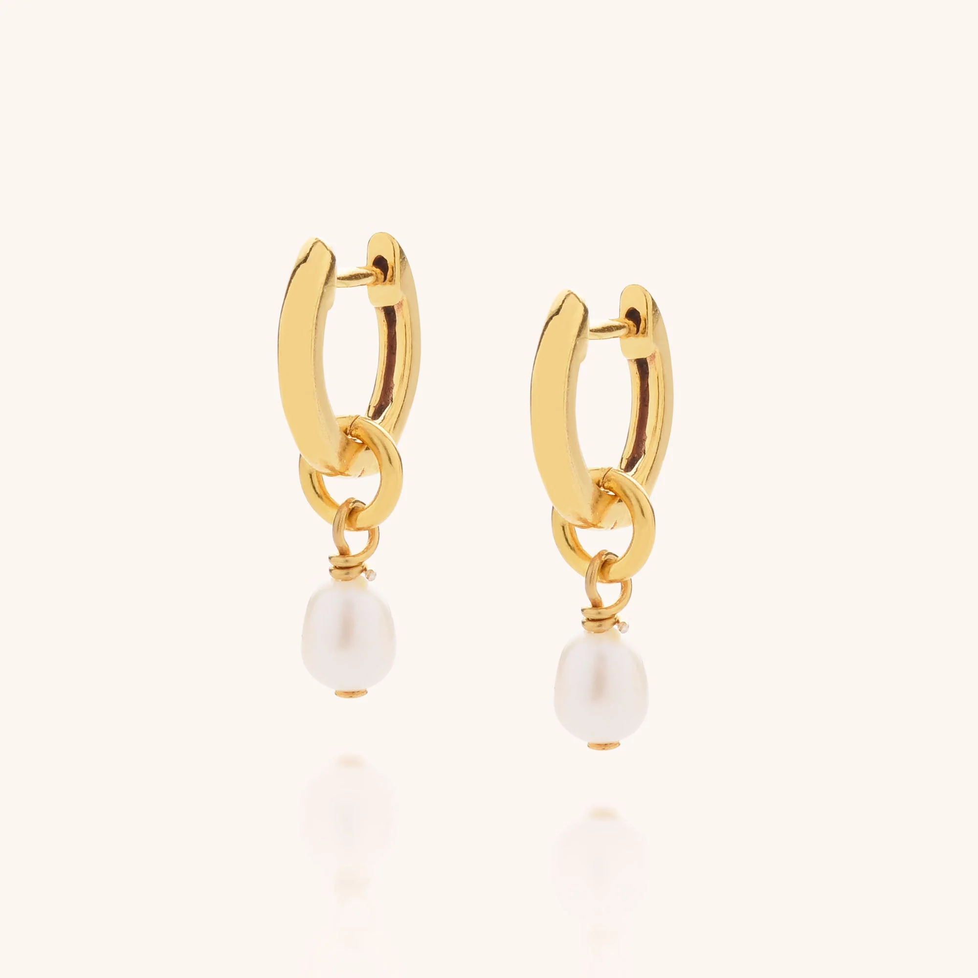 Ellen Micro Pearl Hoop Earrings - Image 2
