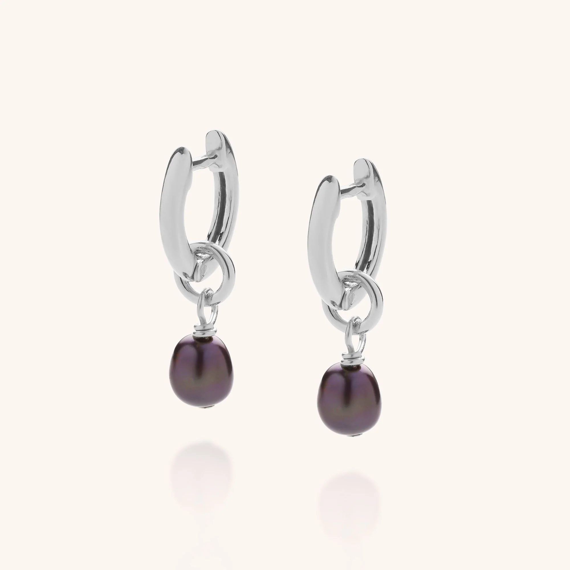 Ellen Micro Pearl Hoop Earrings - Image 4