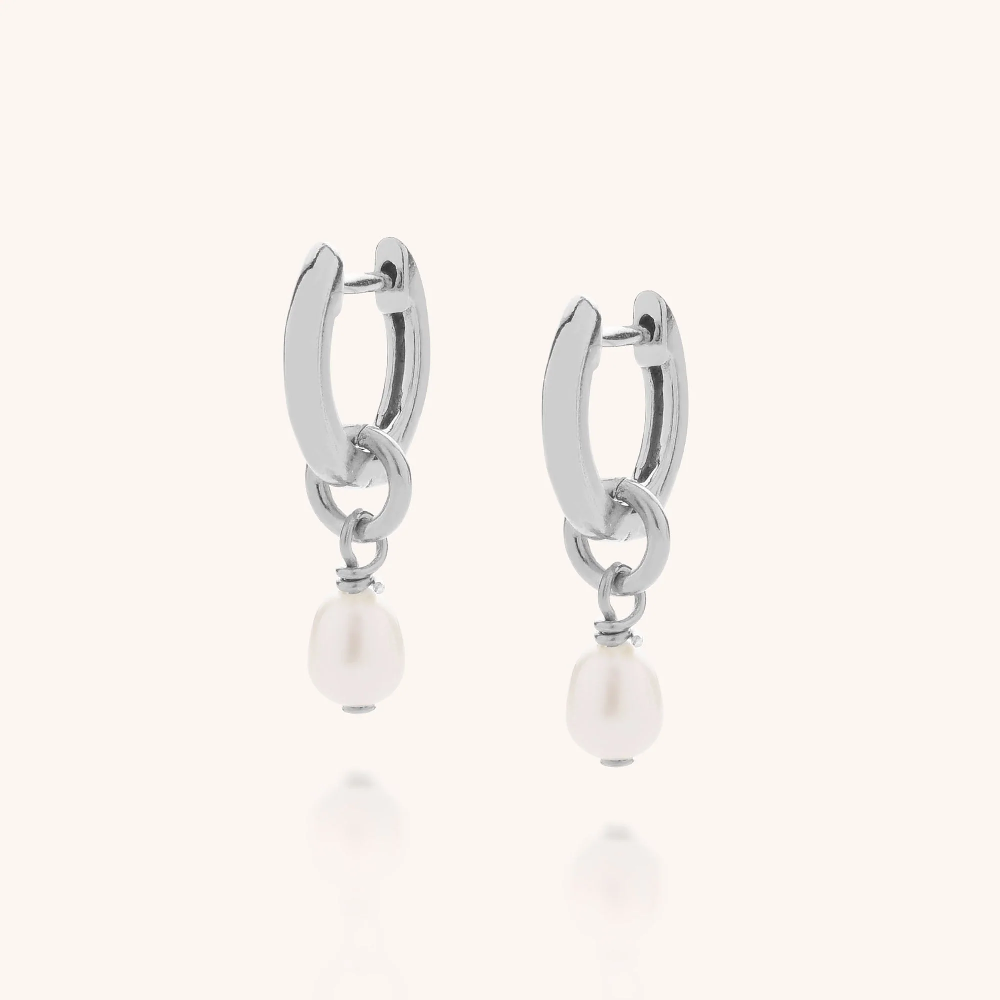 Ellen Micro Pearl Hoop Earrings - Image 5
