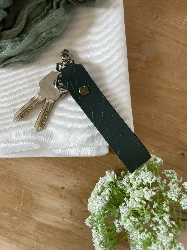 Embossed Leather Key Chain - Image 2