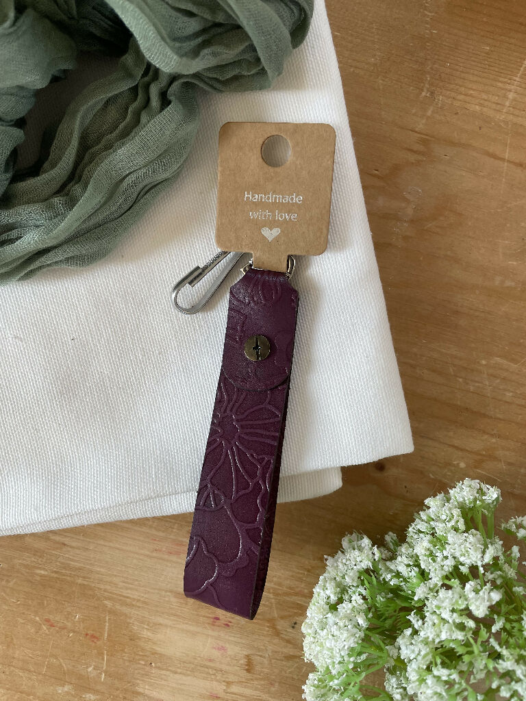 Embossed Leather Key Chain - Image 3
