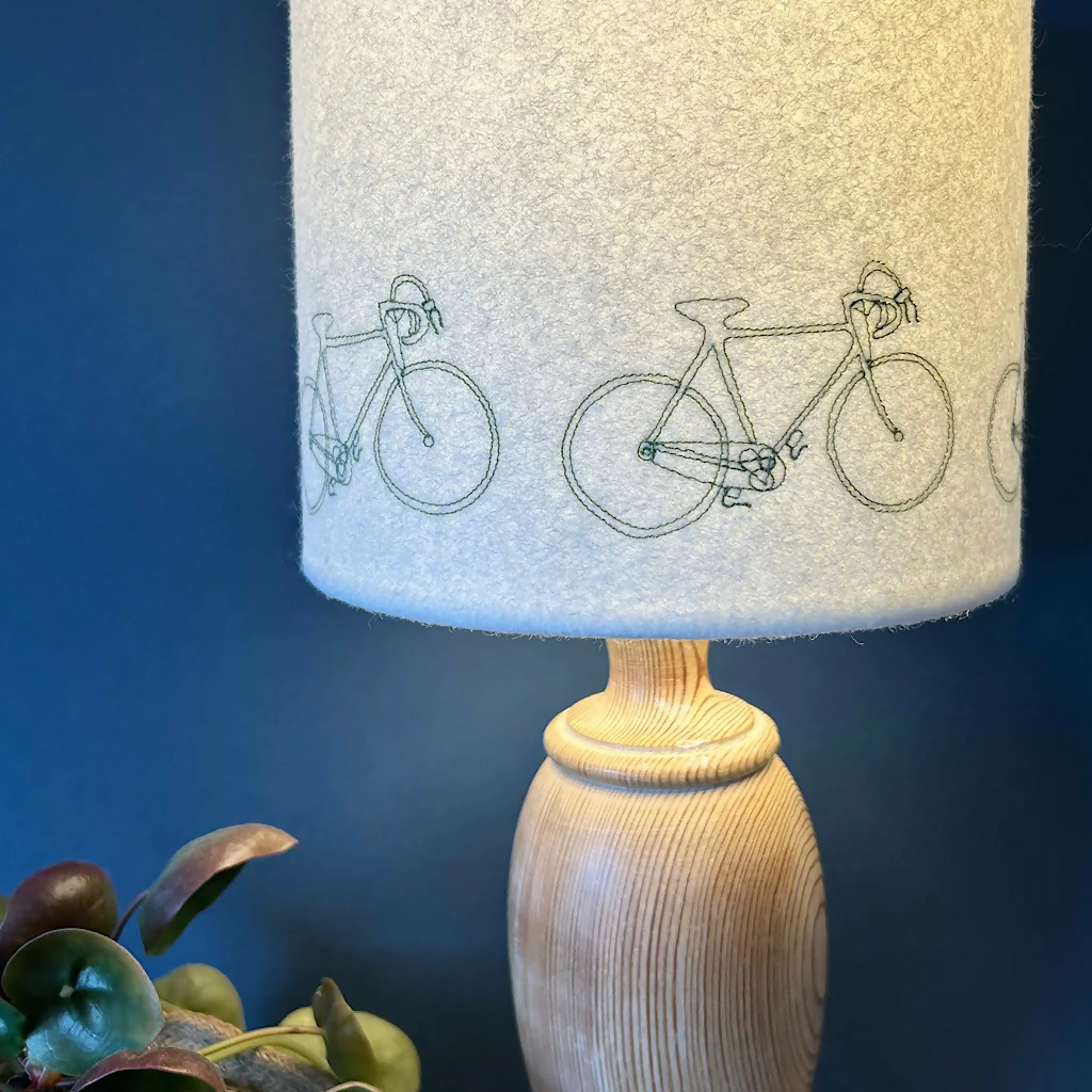Embroidered Bicycle Lampshade - Image 2