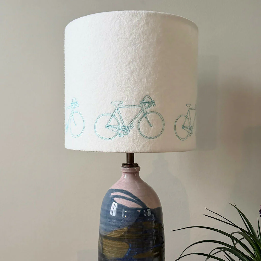 Embroidered Bicycle Lampshade - Image 3