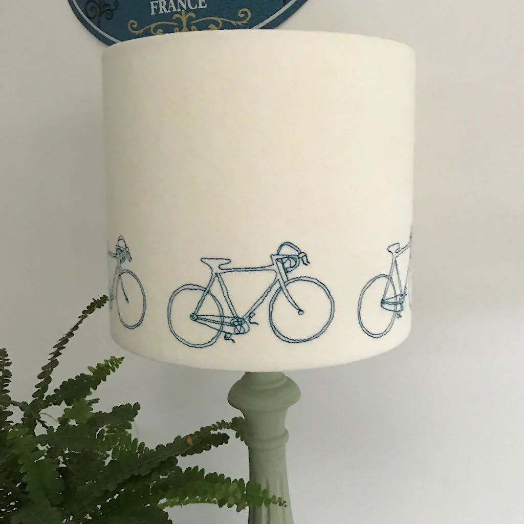 Embroidered Bicycle Lampshade - Image 4