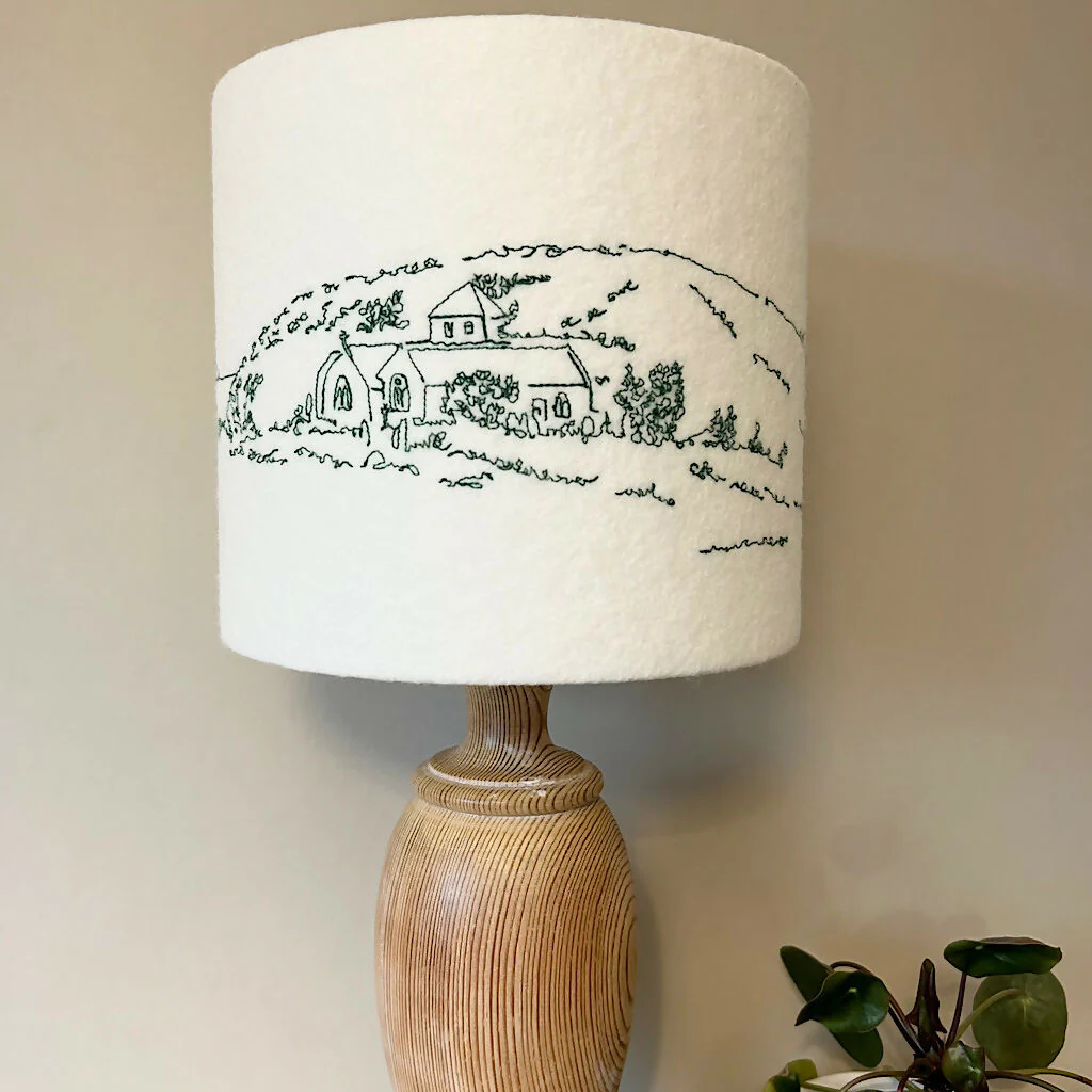 Embroidered Church Cove Lampshade - Image 3