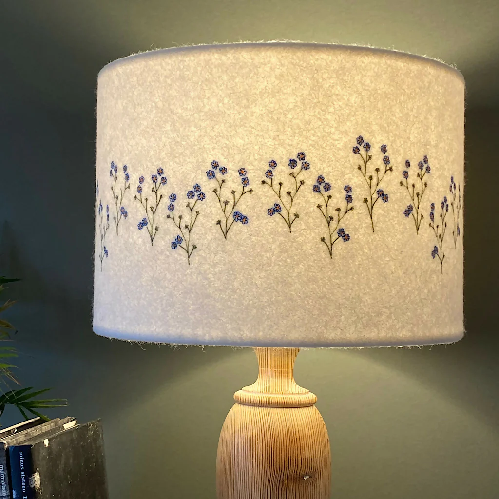 Embroidered Forget-me-not Lampshade - Image 4