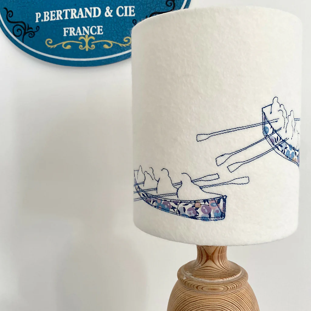 Embroidered Gig Boat Liberty Print Lampshade - Image 5