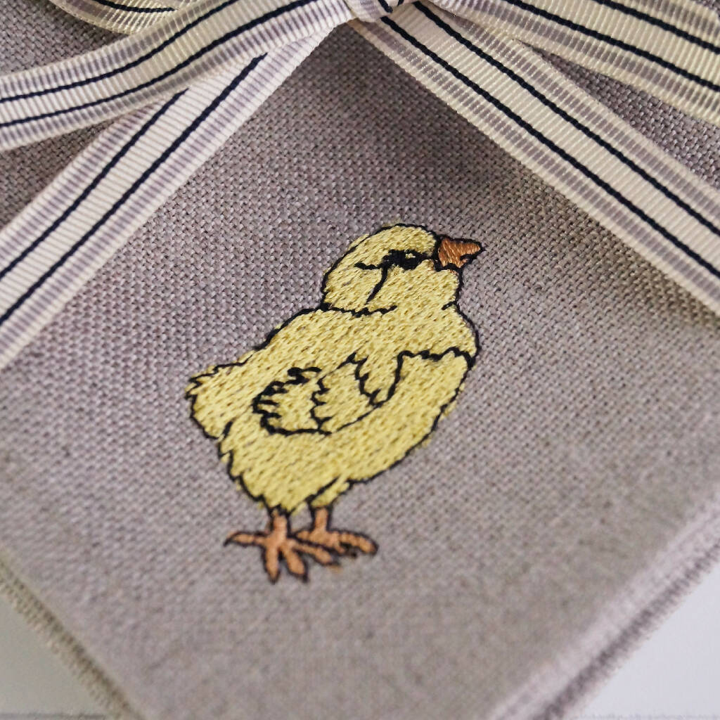 Embroidered Little Chick Cocktail Napkins - Set of Four - Image 4
