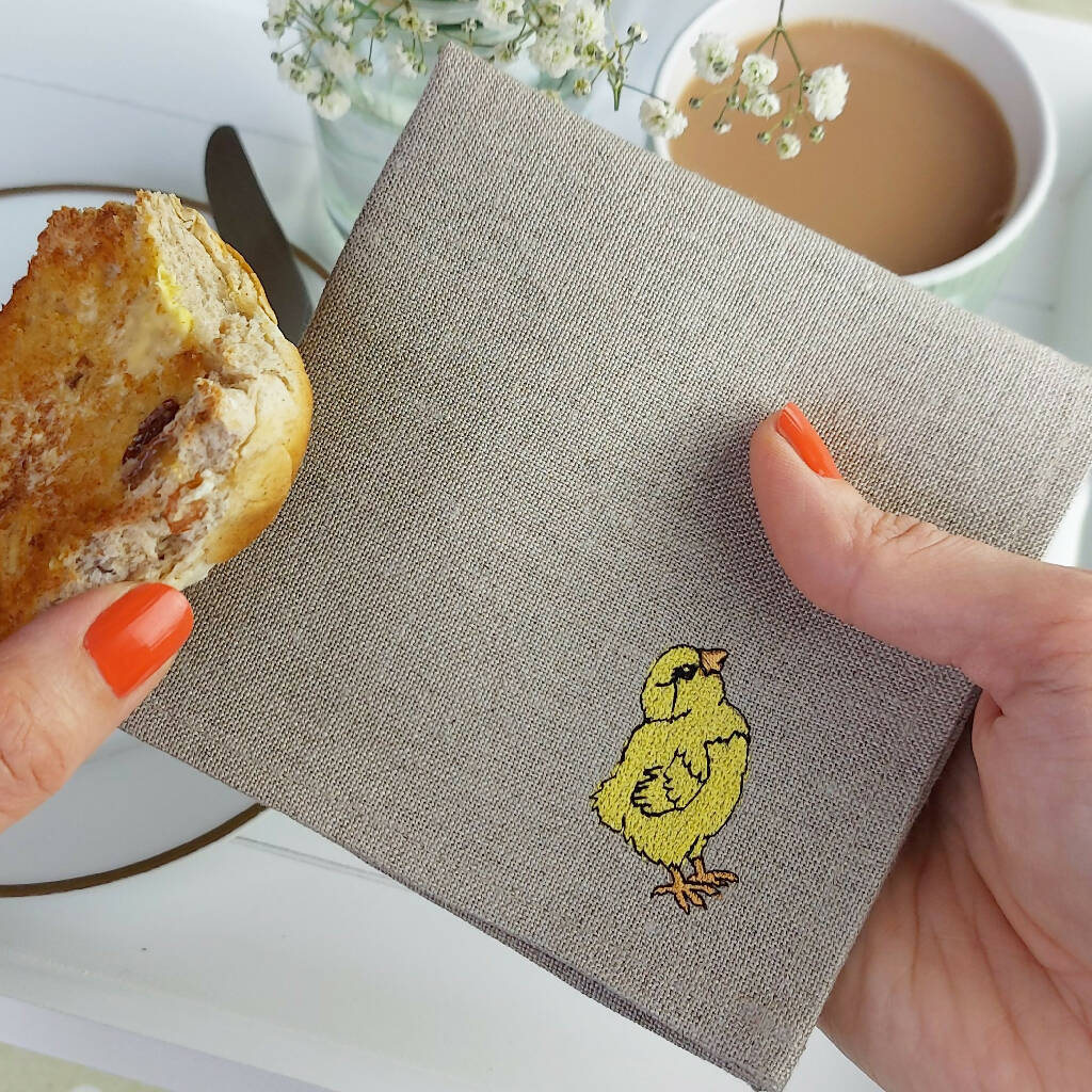 Embroidered Little Chick Cocktail Napkins - Set of Four - Image 7