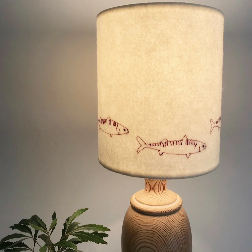 Embroidered Mackerel Lampshade - Image 2
