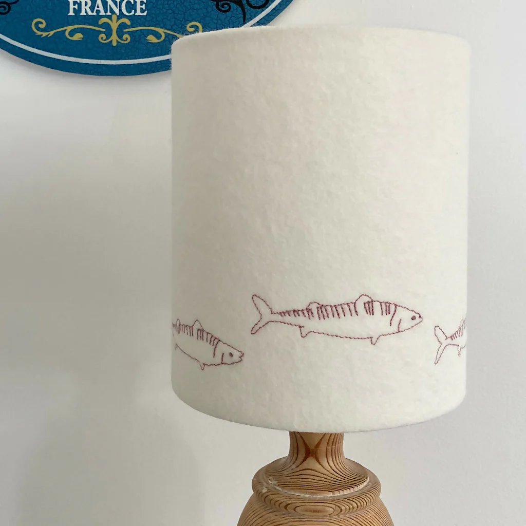 Embroidered Mackerel Lampshade - Image 3