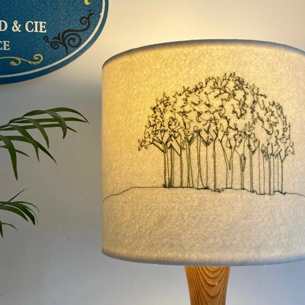 Embroidered Nearly There Trees Lampshade - Image 4