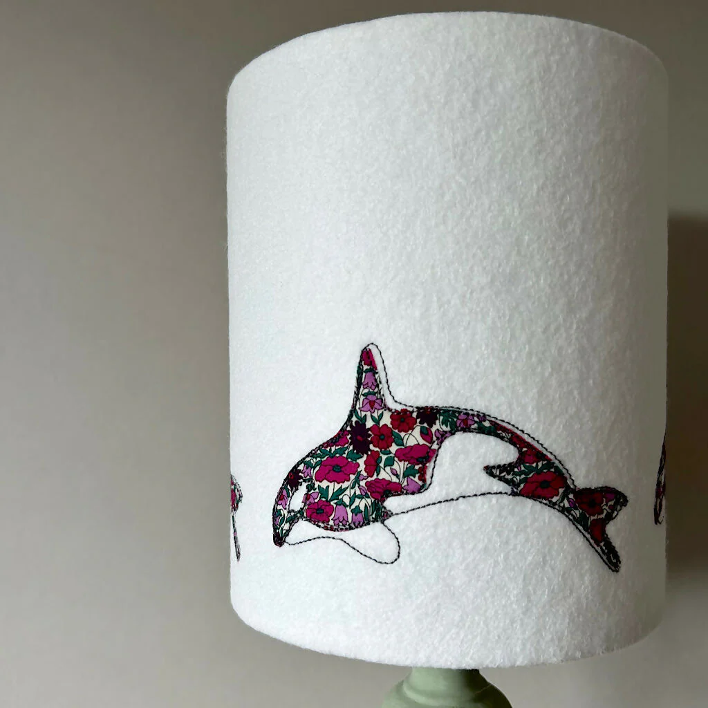 Embroidered Orca Liberty Print Lampshade - Image 2