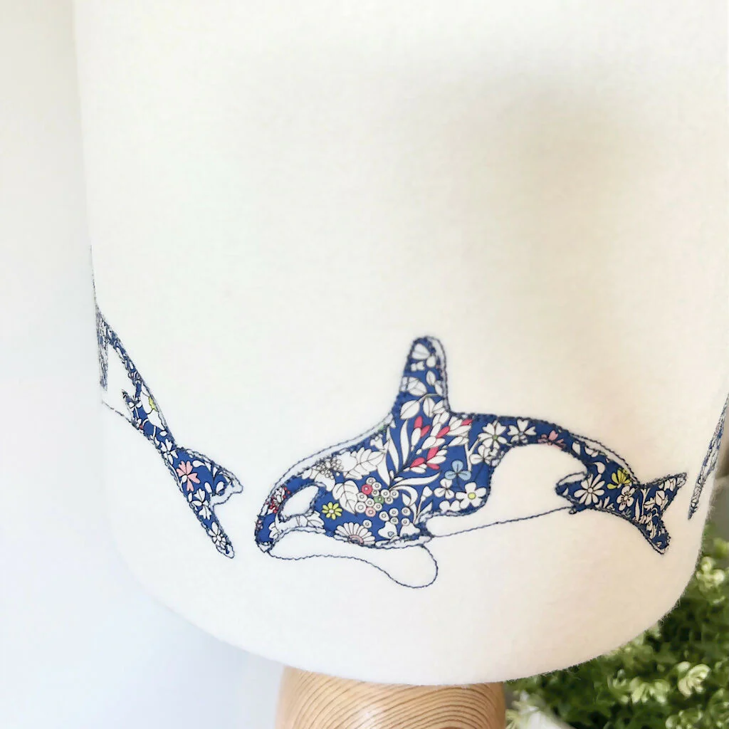 Embroidered Orca Liberty Print Lampshade - Image 4