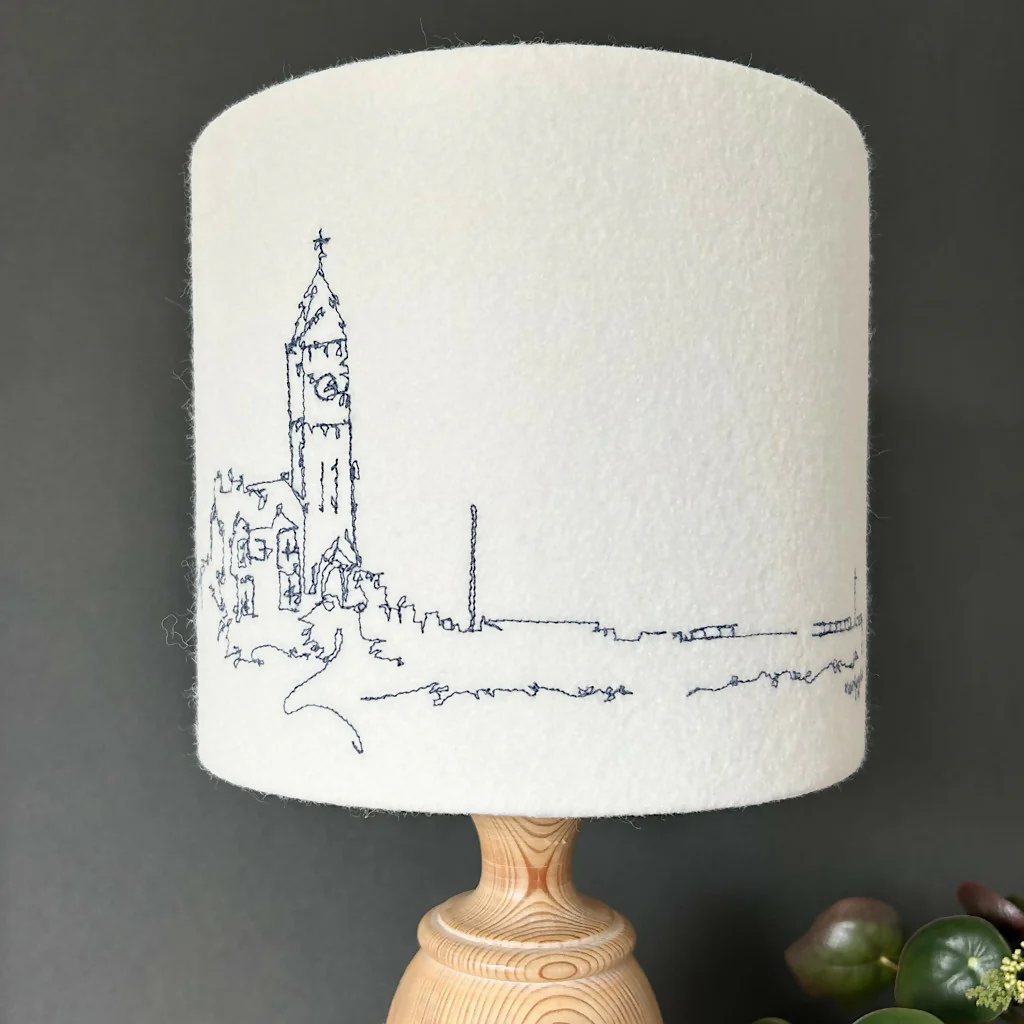 Embroidered Porthleven Lampshade