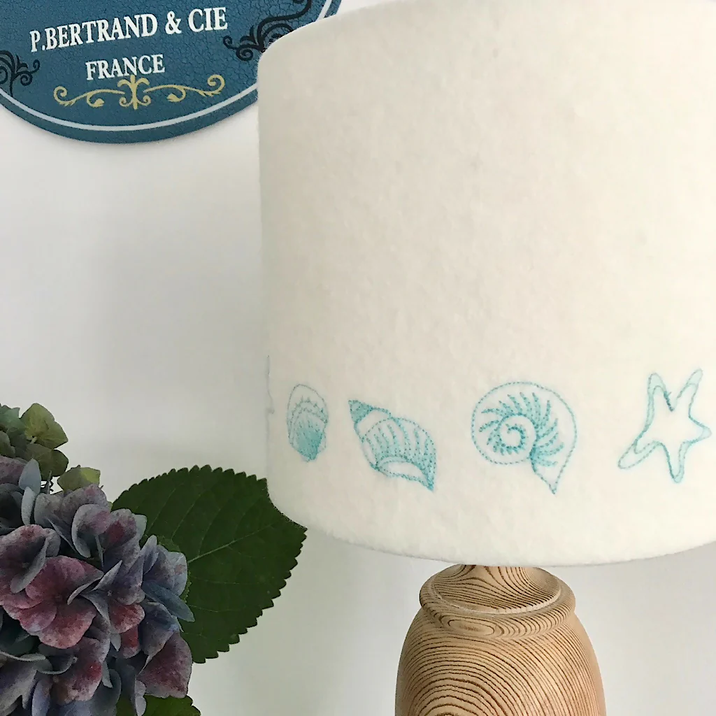 Embroidered Seashell Lampshade - Image 2