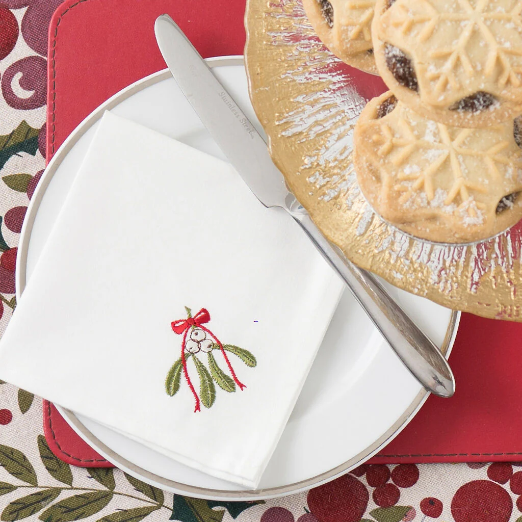 Embroidered Woodland Cocktail Napkins - Image 5