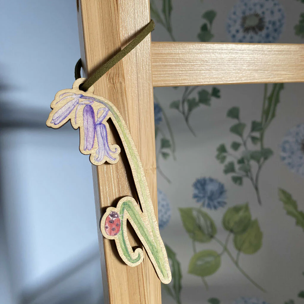 English Bluebell and Ladybird Hanging Decoration