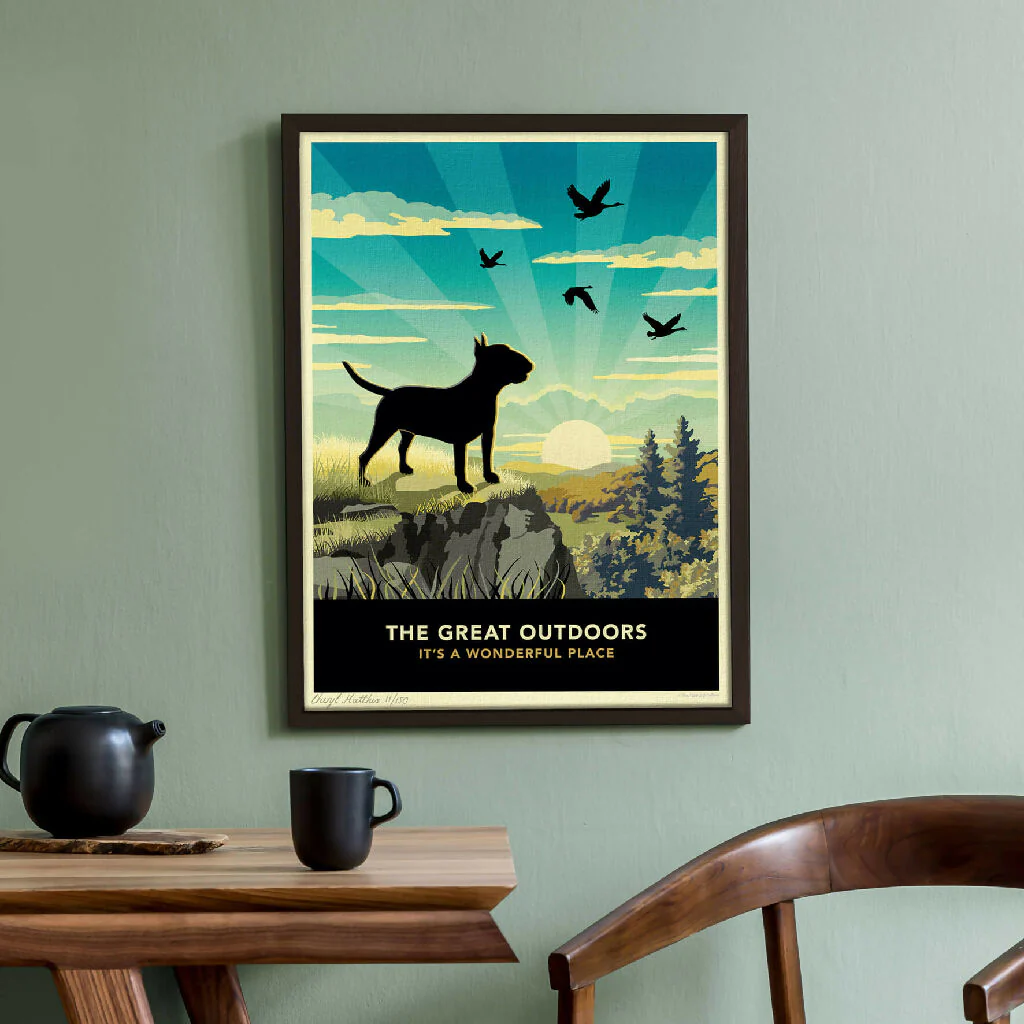 ENGLISH BULL TERRIER 'THE GREAT OUTDOORS’ LIMITED EDITION ART PRINT - Image 2