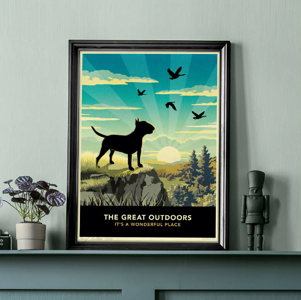 ENGLISH BULL TERRIER 'THE GREAT OUTDOORS’ LIMITED EDITION ART PRINT - Image 3
