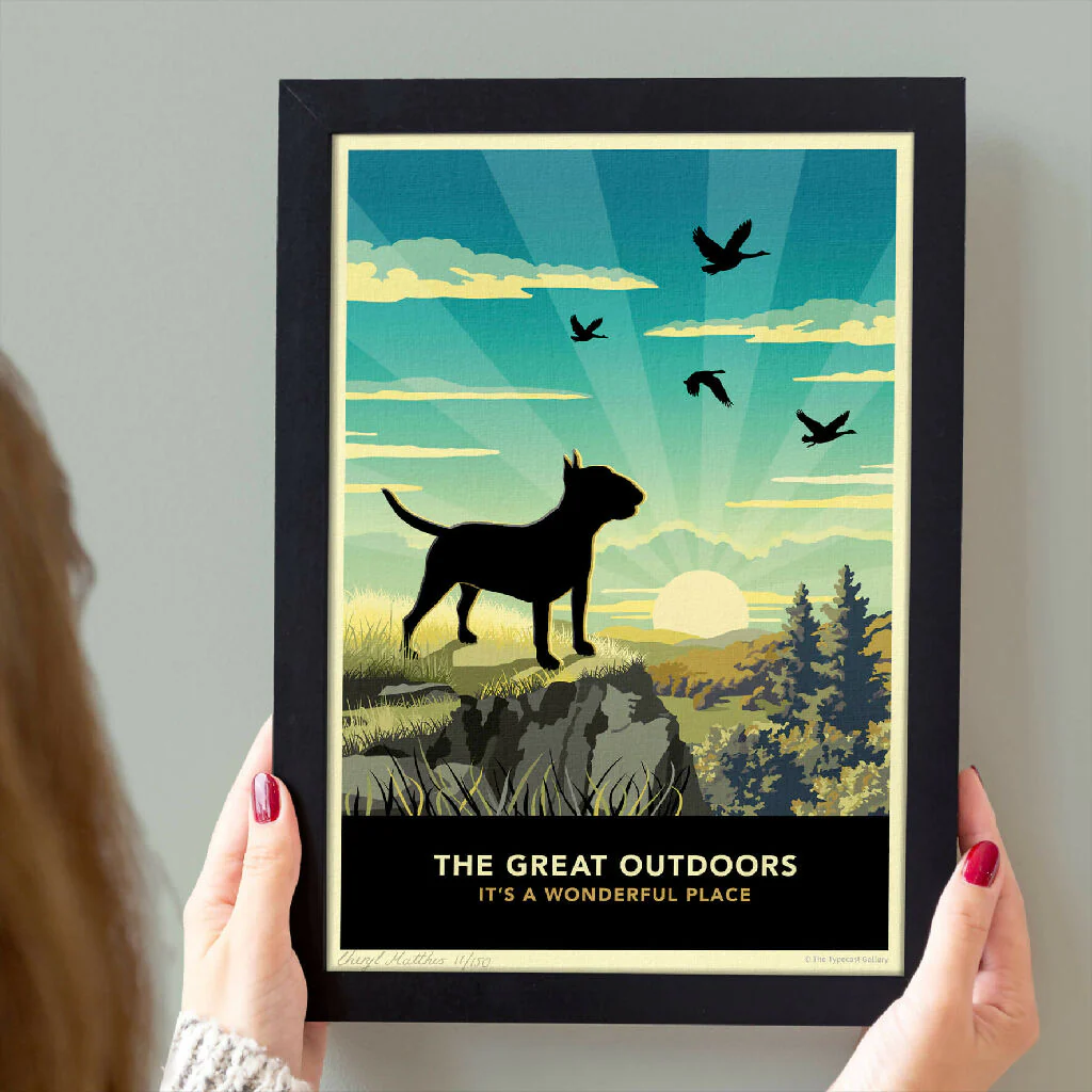 ENGLISH BULL TERRIER 'THE GREAT OUTDOORS’ LIMITED EDITION ART PRINT - Image 4