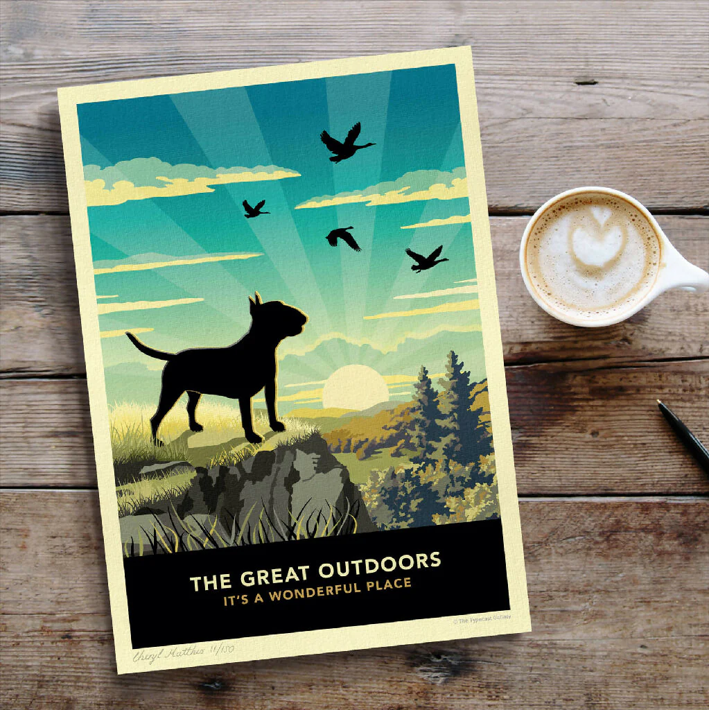 ENGLISH BULL TERRIER 'THE GREAT OUTDOORS’ LIMITED EDITION ART PRINT - Image 5