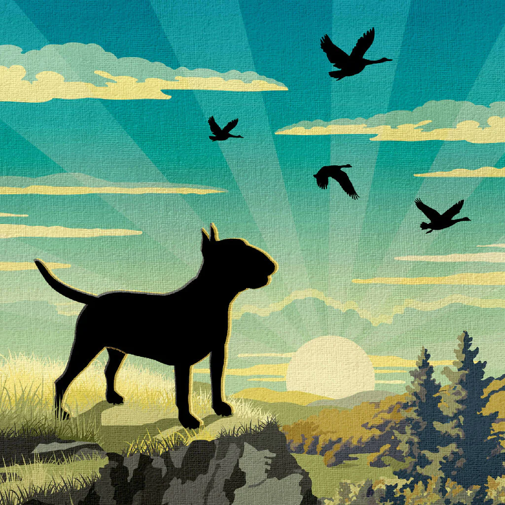 ENGLISH BULL TERRIER 'THE GREAT OUTDOORS’ LIMITED EDITION ART PRINT - Image 6