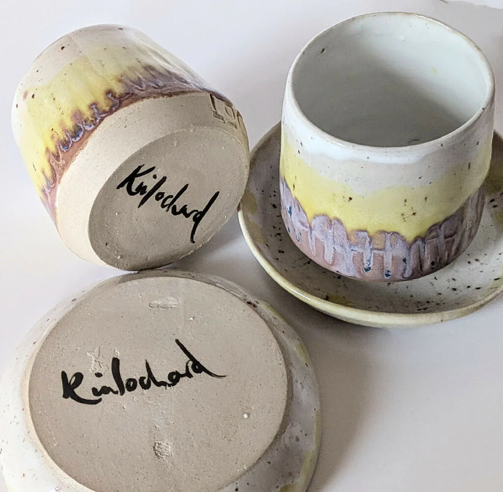 ESPRESSO SET of 2 cups and saucers - Spring Awakening - Image 7