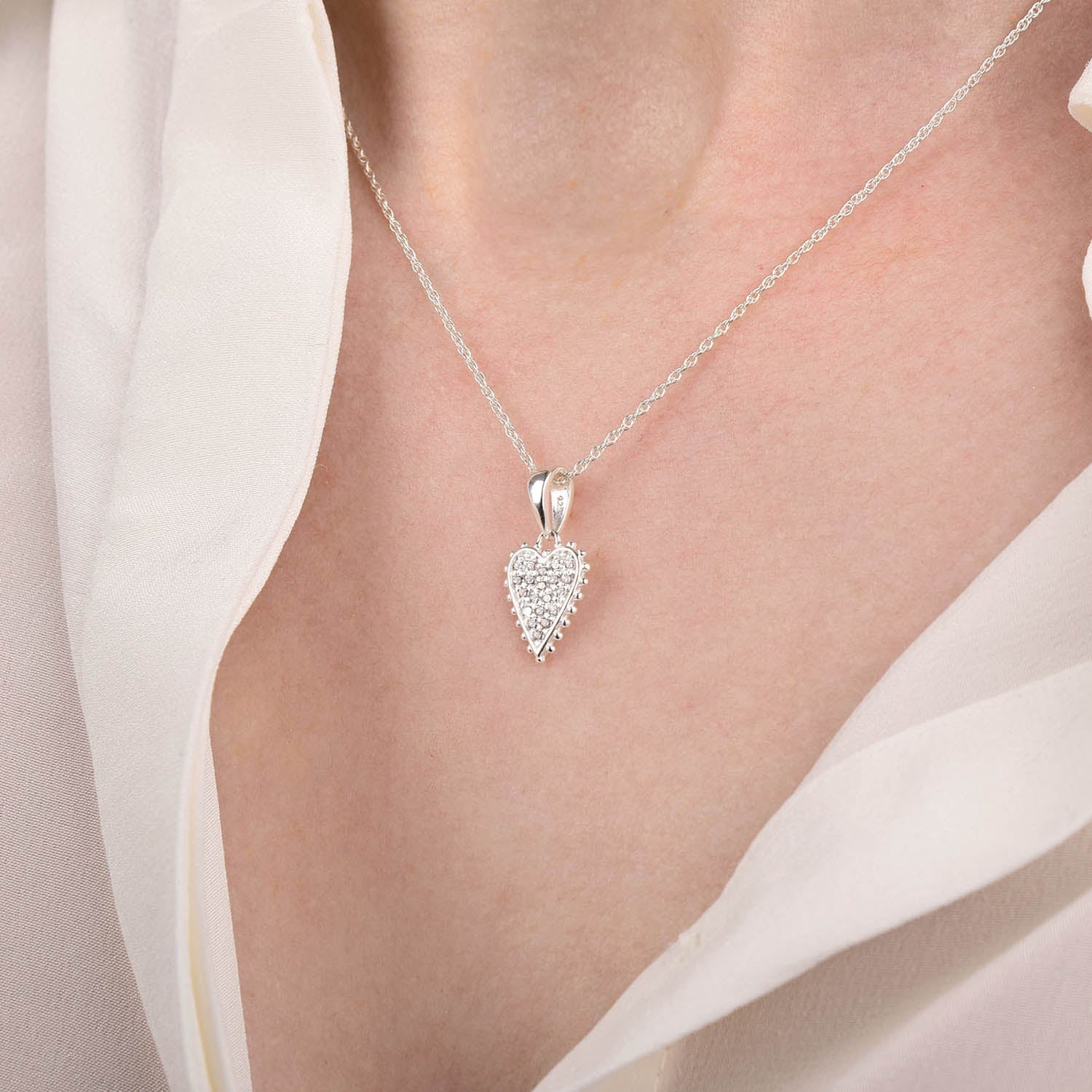 Eternal Studded Heart Necklace - Image 2