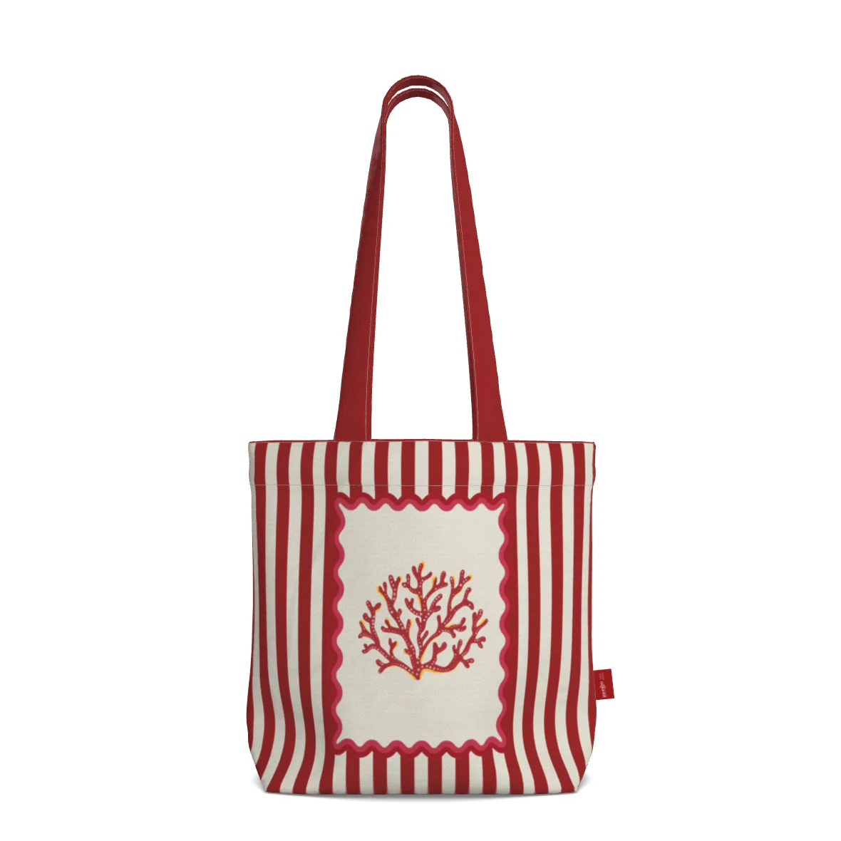Everyday Tote Bag, Red Coral Shopper "La Mer Collection" - Image 7