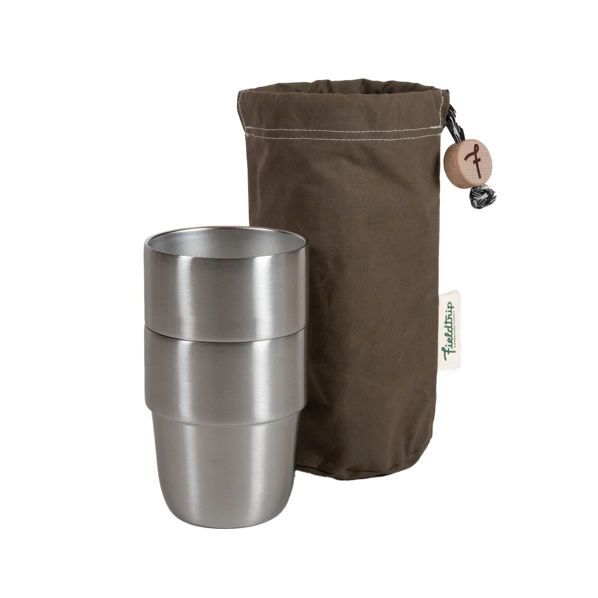 Expedition Cup Set - Stacking, Insulated Stainless Steel Cups with Oilskin Bag - Image 8