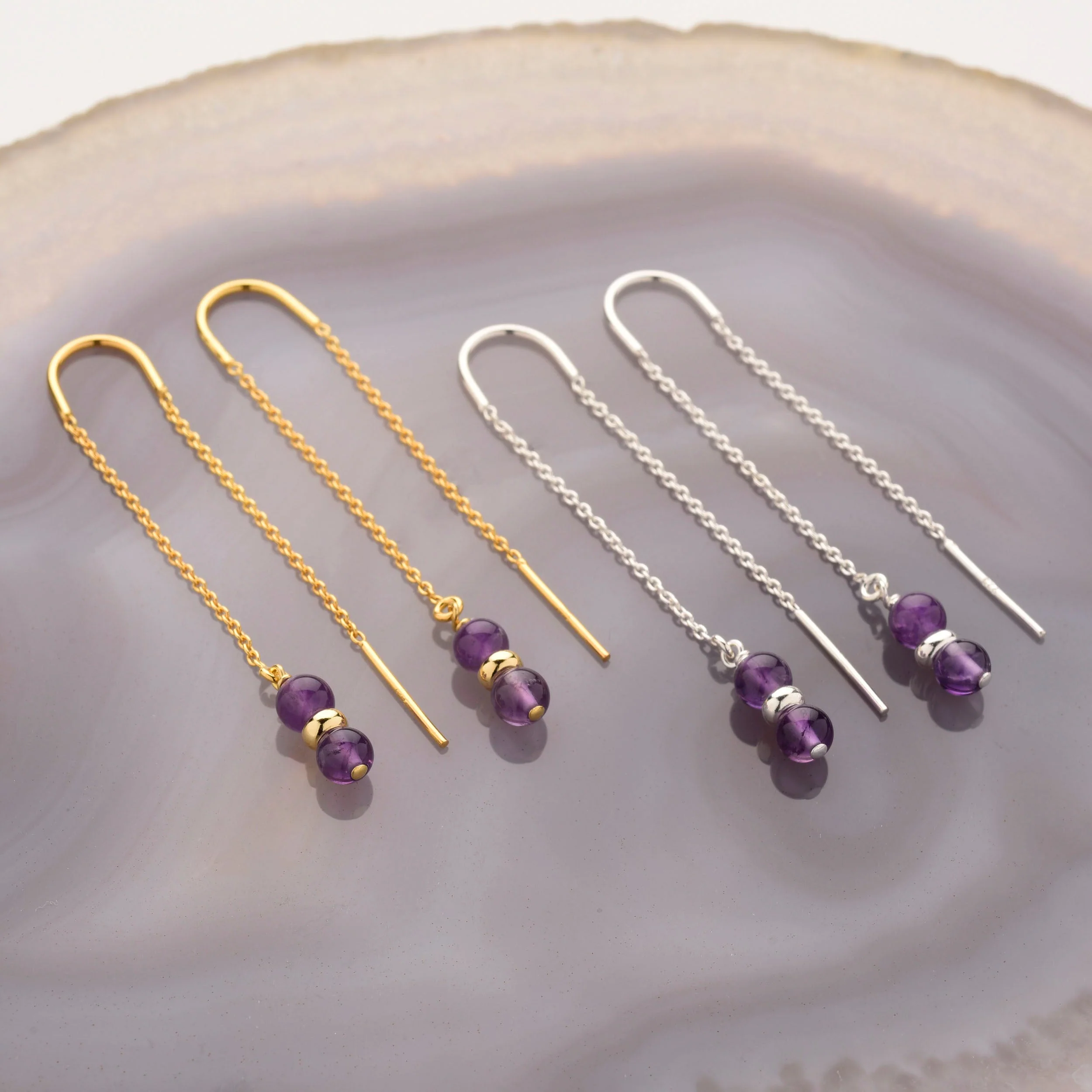 Fall Earrings Birthstone February - Image 3