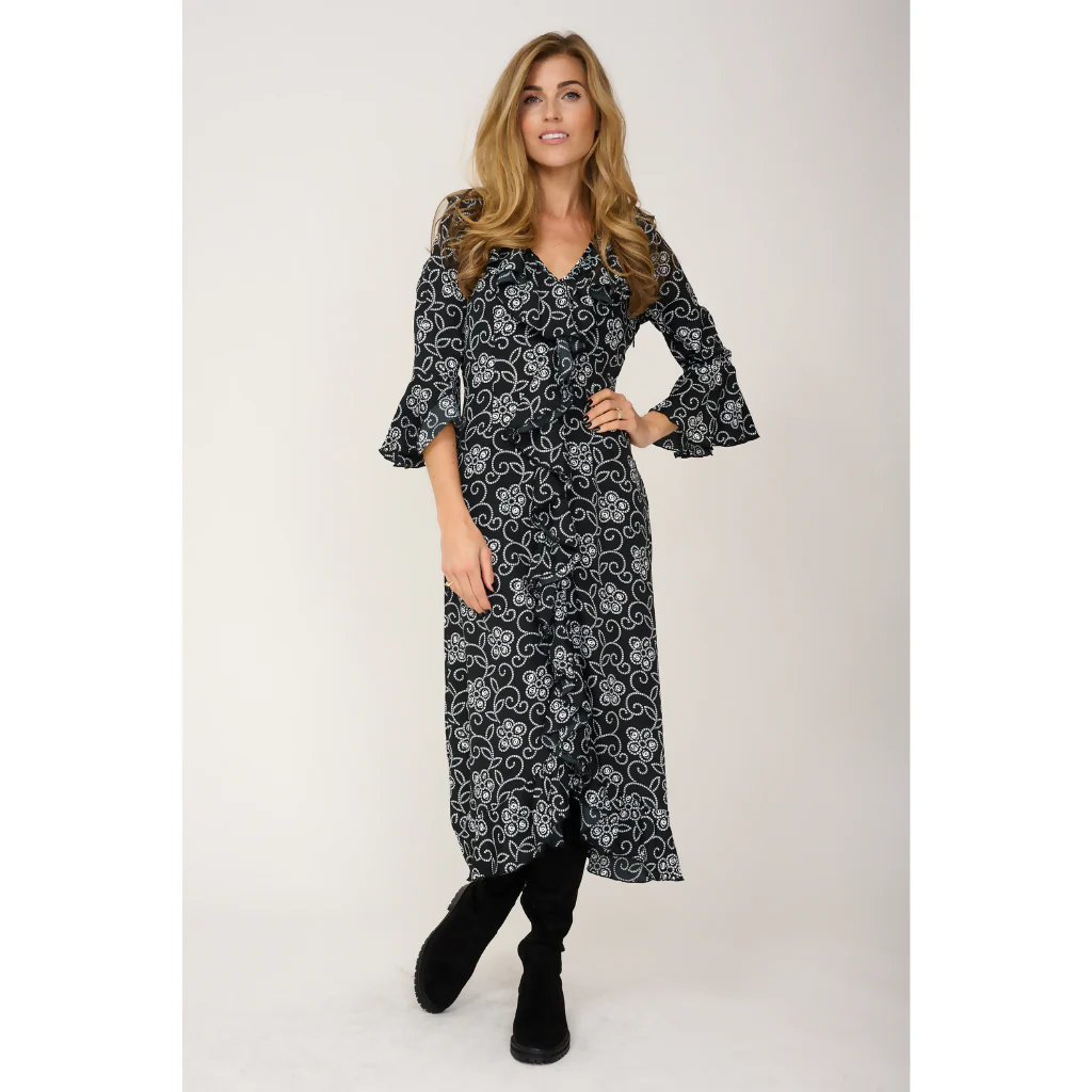 Felicity Midi Dress in Monochrome - Image 2