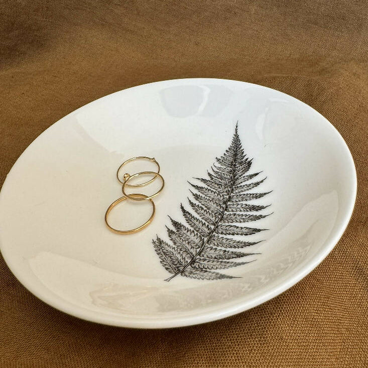 Fine Bone China Fern Round Trinket Dish - Image 3