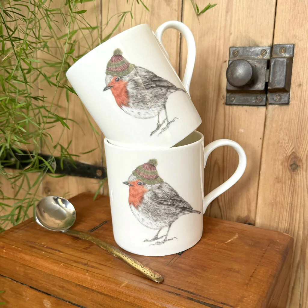 Fine Bone China Festive Robin Christmas Mug - Image 2