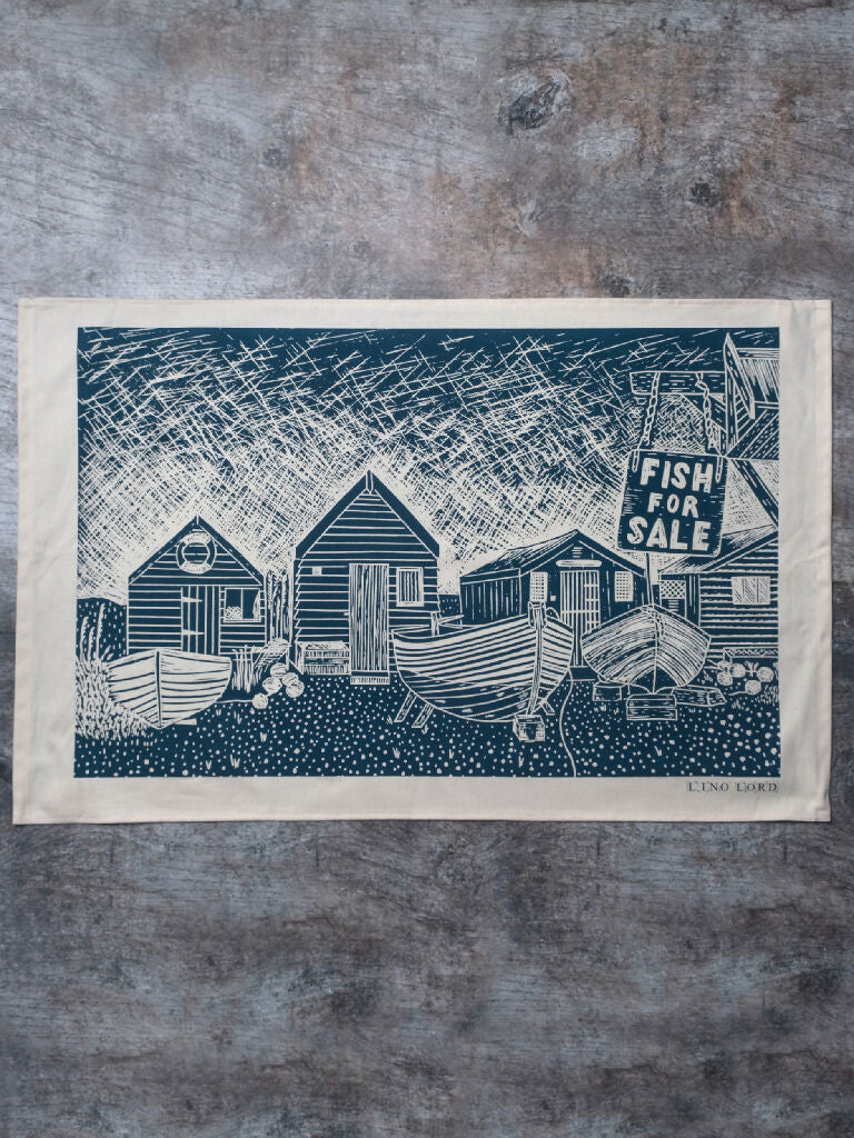 Fishermans Huts Organic Cotton Tea Towel - Image 2